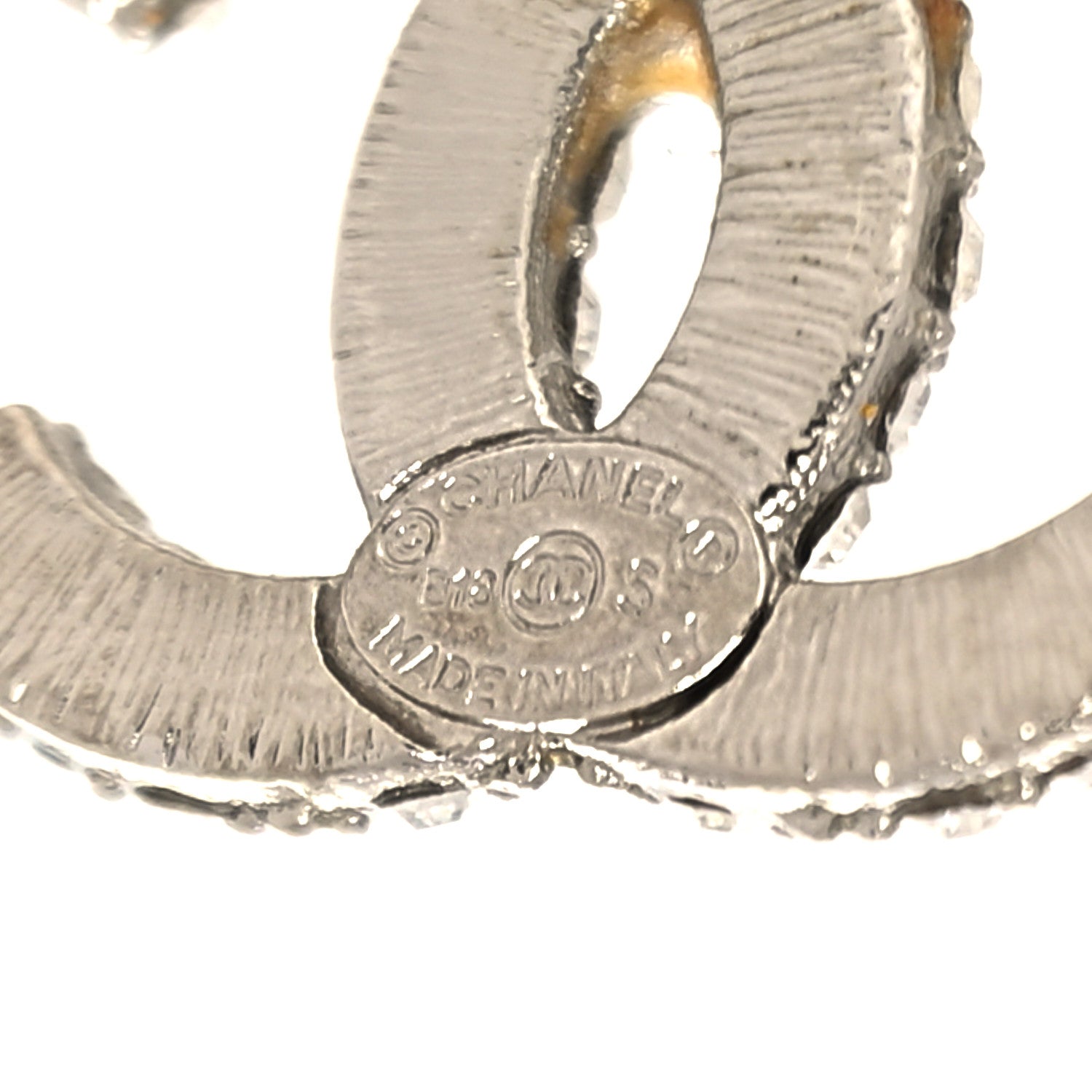 Chanel Crystal CC Earrings Silver 4 of 5
