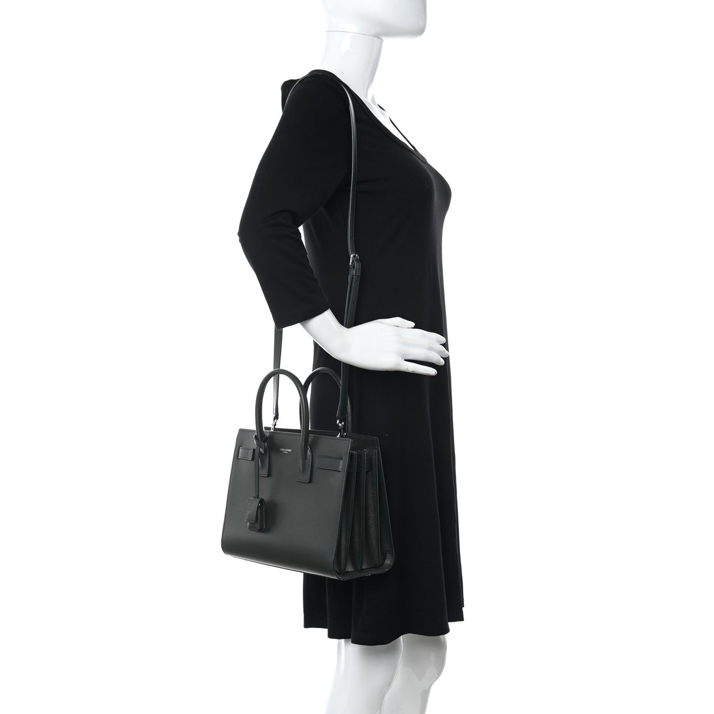 Grained Calfskin Baby Sac De Jour Dark Pine