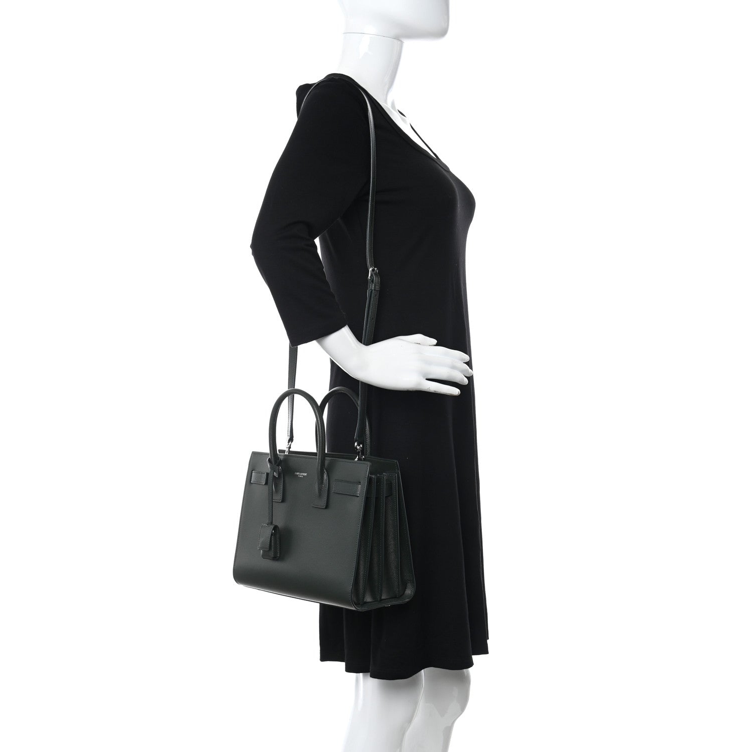 Saint Laurent Grained Calfskin Baby Sac De Jour Dark Pine 2 of 14