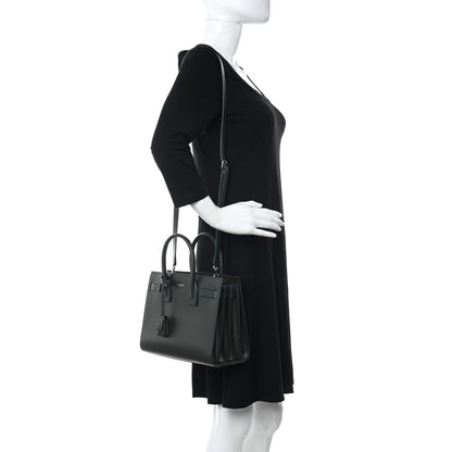 Saint Laurent Grained Calfskin Baby Sac De Jour Dark Pine 2 of 14