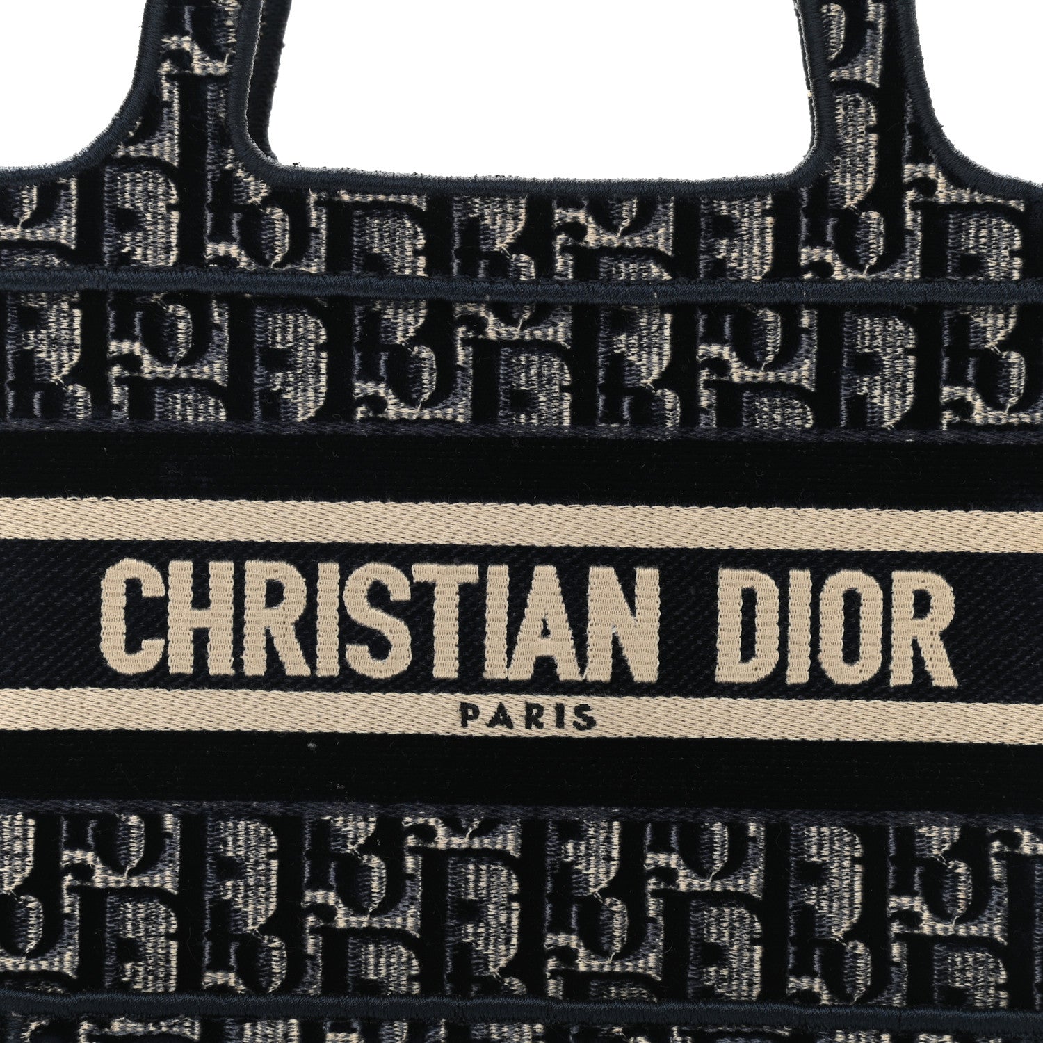 Christian Dior Velvet Oblique Embroidered Mini Book Tote Blue 7 of 10