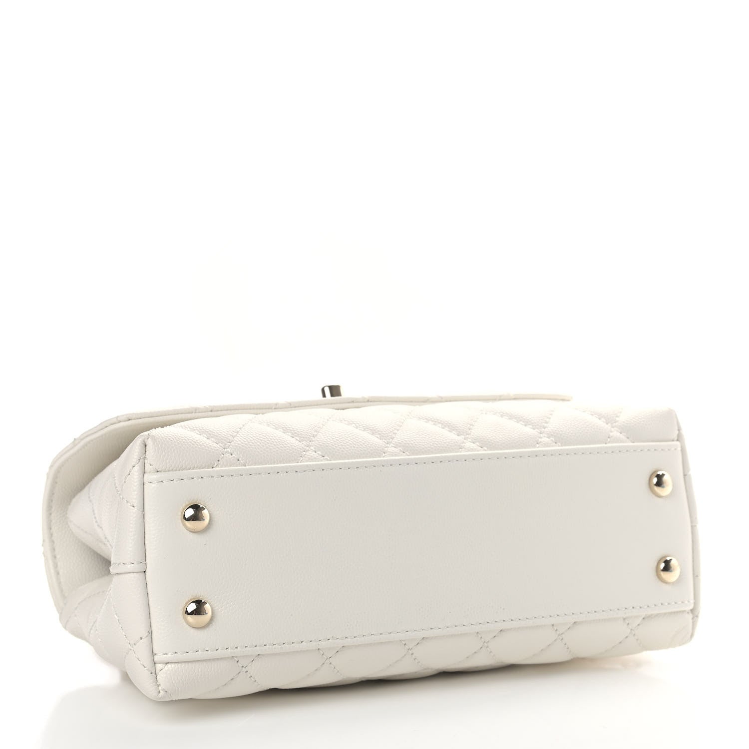Chanel Caviar Quilted Mini Coco Handle Flap White 4 of 9
