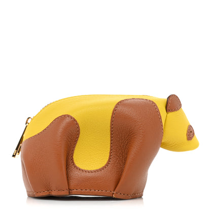 Loewe Calfskin Panda Coin Purse Yellow Brown 1 of 9