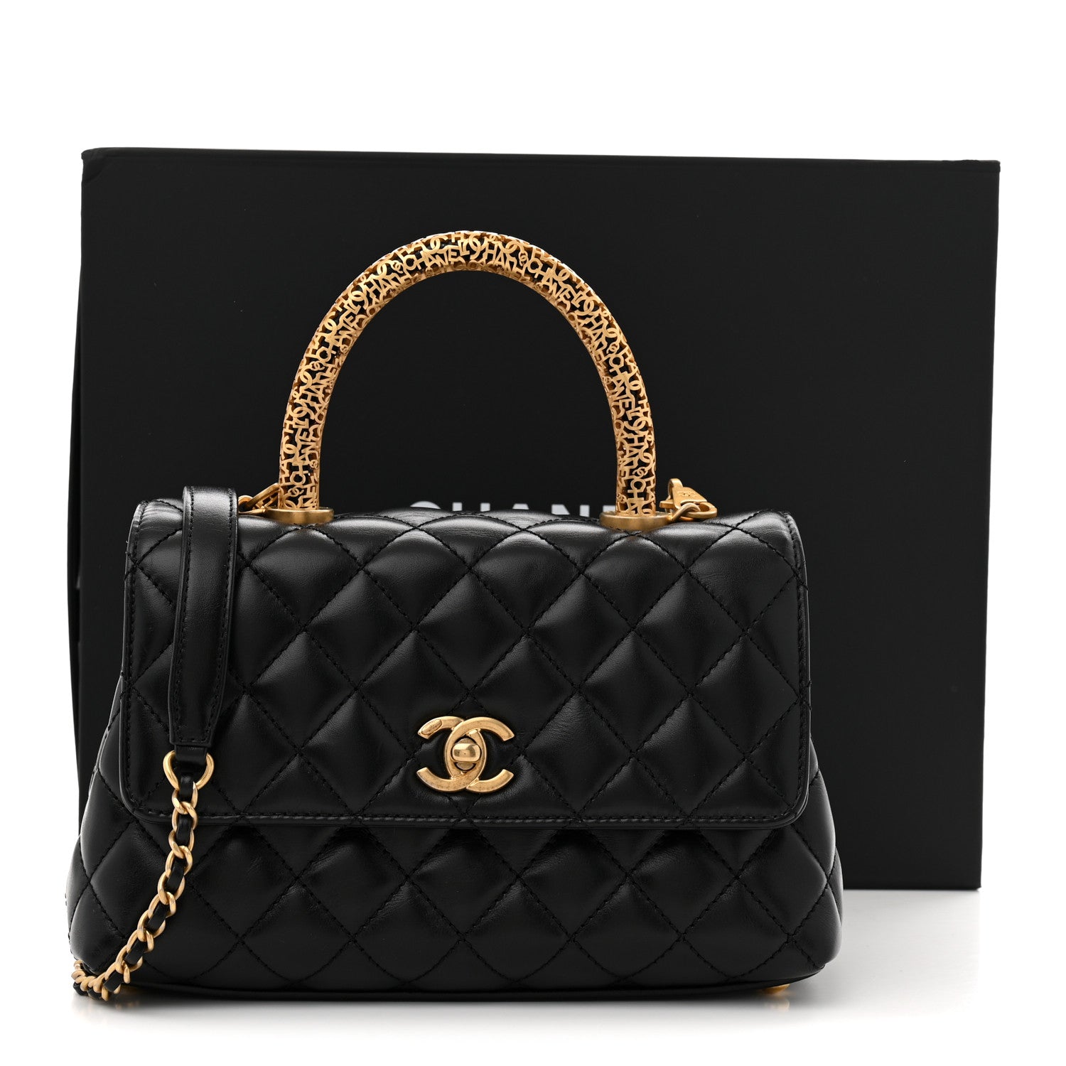 CHANEL cocohandle 24 ノベルティ CHANEL Coco Handle 24 Flap Bag Light Blue Crossbody Purse Calf