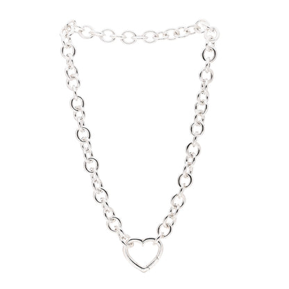 Tiffany Sterling Silver Heart Clasp Choker Necklace 3 of 4
