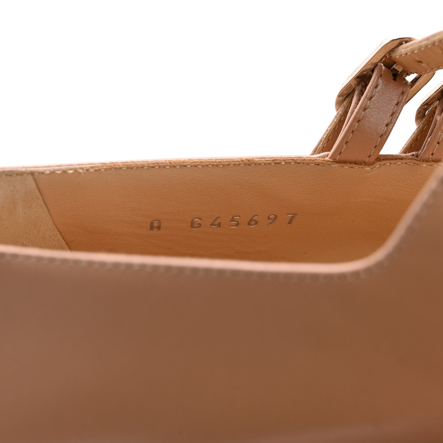 Lambskin Grosgrain Pearl Mary Jane Flats 38 Beige Black