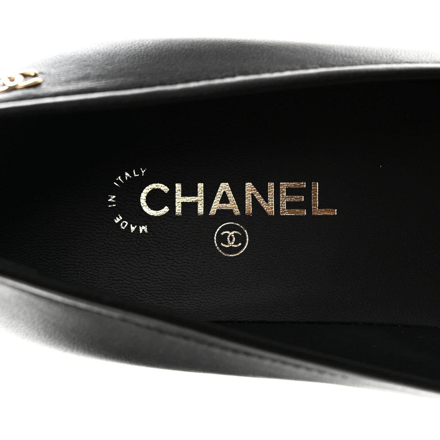 Chanel Lambskin Grosgrain Pearl Cap Toe CC Pumps 37 Black 6 of 9