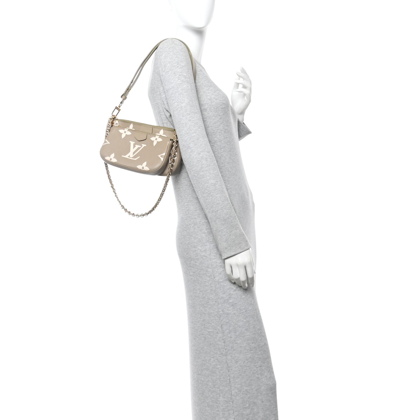 Empreinte Monogram Giant Multi Pochette Accessories Khaki Creme
