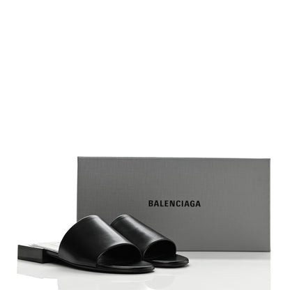Balenciaga Shiny Smooth Sheepskin Box Flat Sandals 35.5 Black 9 of 9