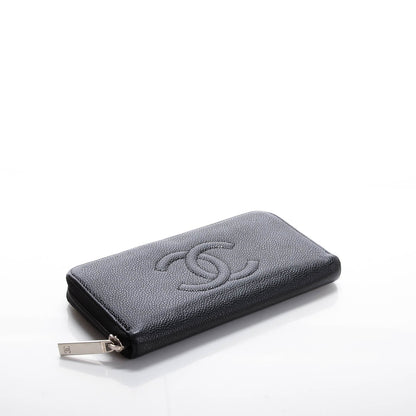 Chanel Caviar Timeless CC Large Gusset Zip Around Wallet Black 4 of 8