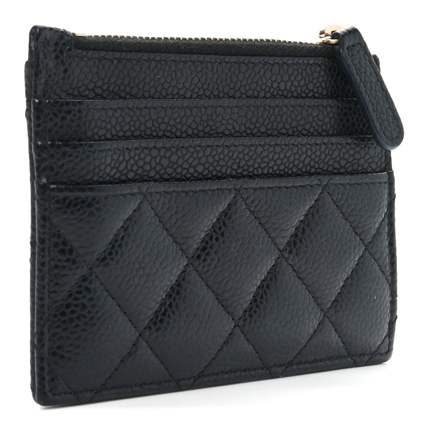 Chanel Caviar Quilted CC Zip Card Holder Black 3 of 7