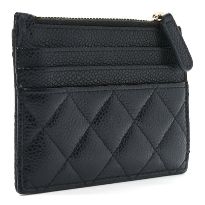 Chanel Caviar Quilted CC Zip Card Holder Black 3 of 7