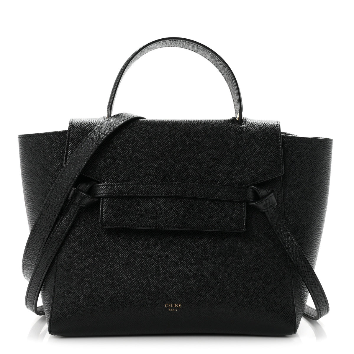 Grained Calfskin Micro Belt Bag Black