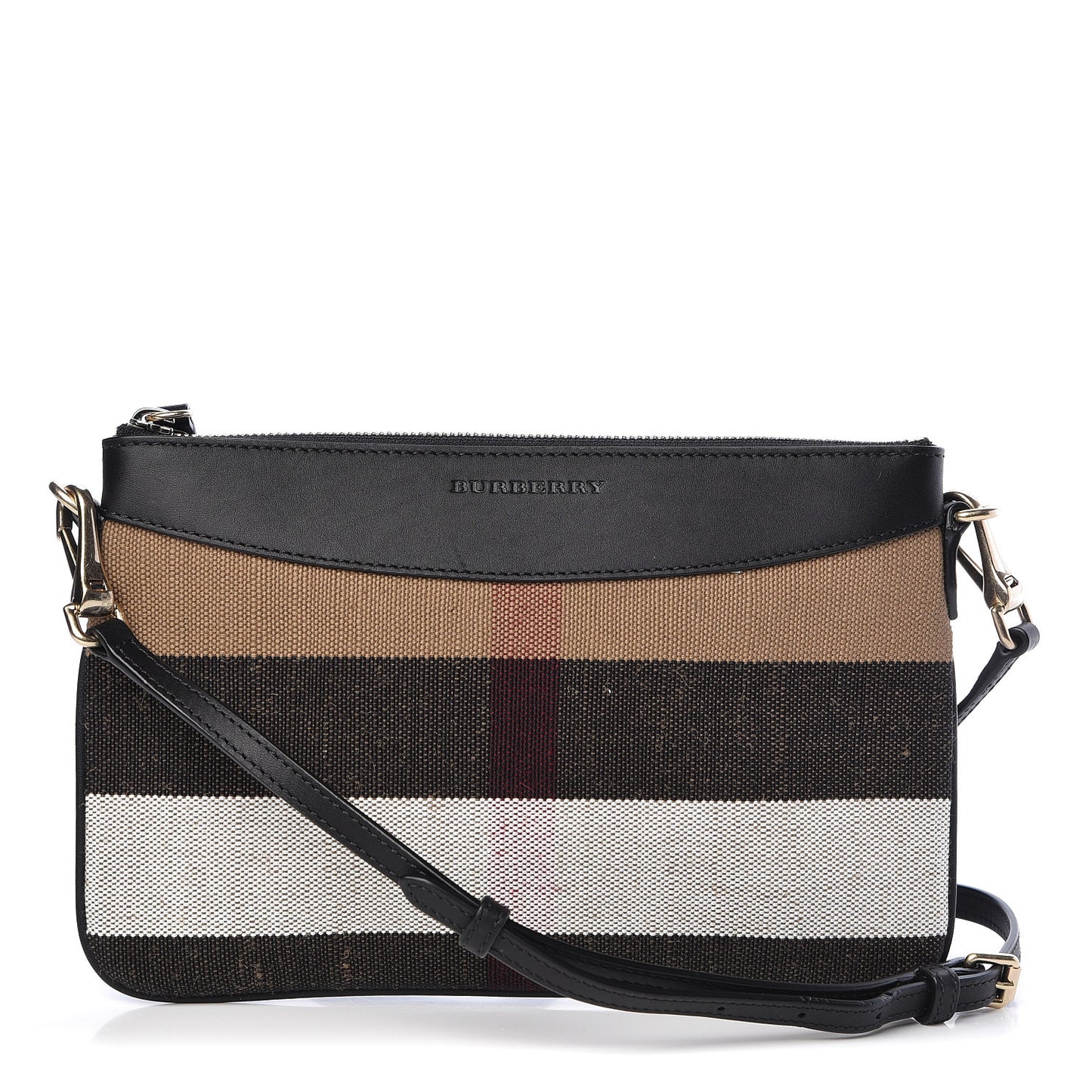 Mega Check Peyton Crossbody Clutch Bag Black