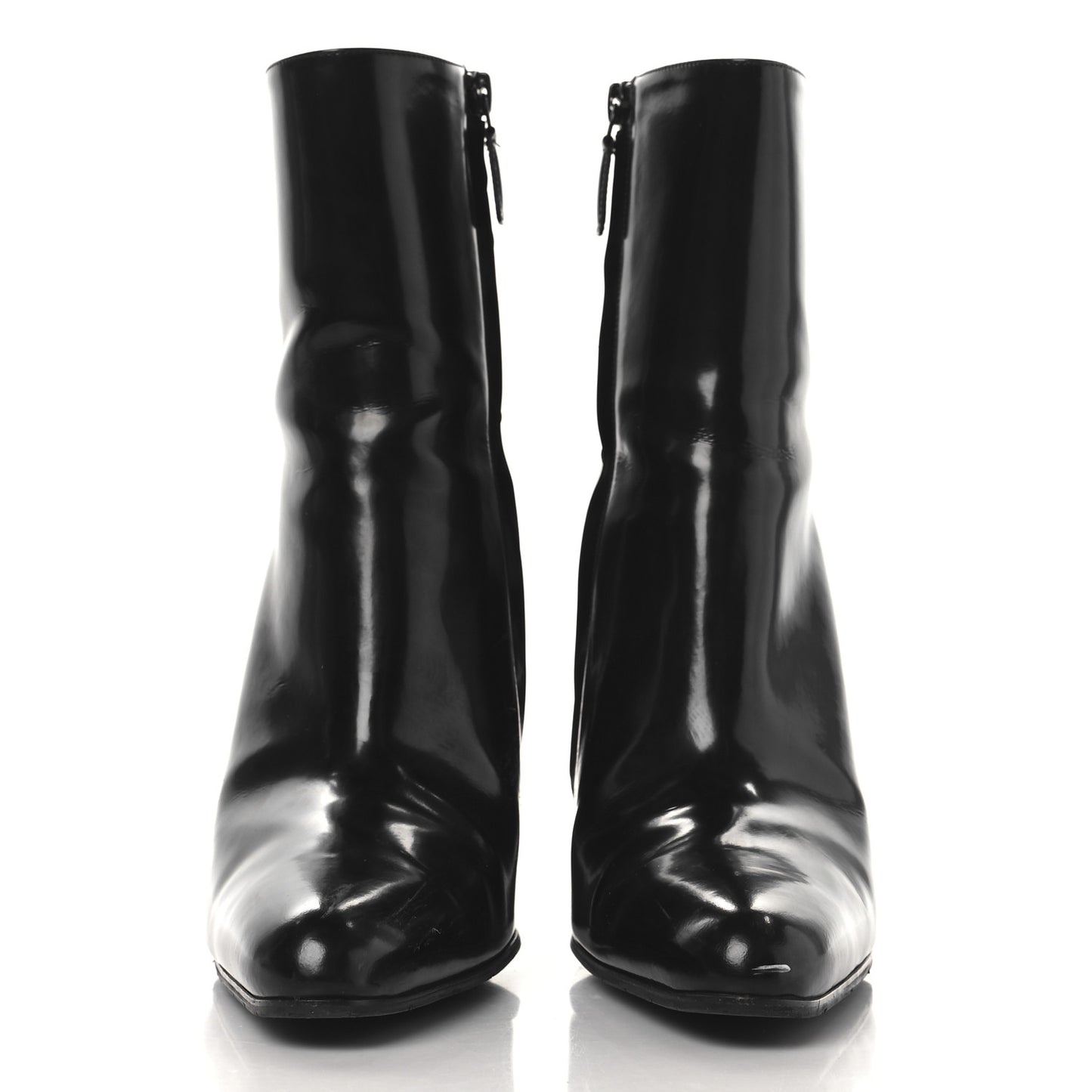 Patinated Calfskin Round Toe 110 Booties 38 Black