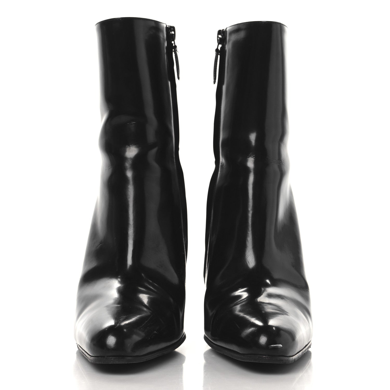 Balenciaga Patinated Calfskin Round Toe 110 Booties 38 Black 2 of 11