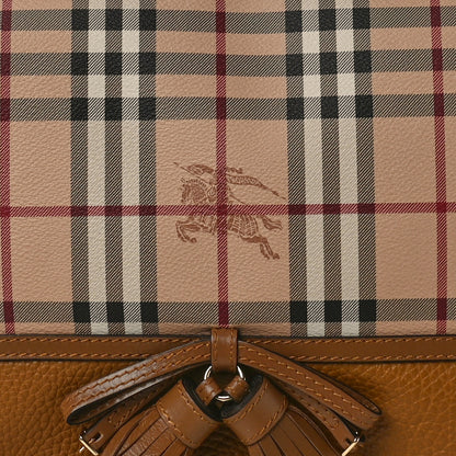 Burberry Haymarket Check Animal Print Medium Maydown Hobo Bag Camel 10 of 10