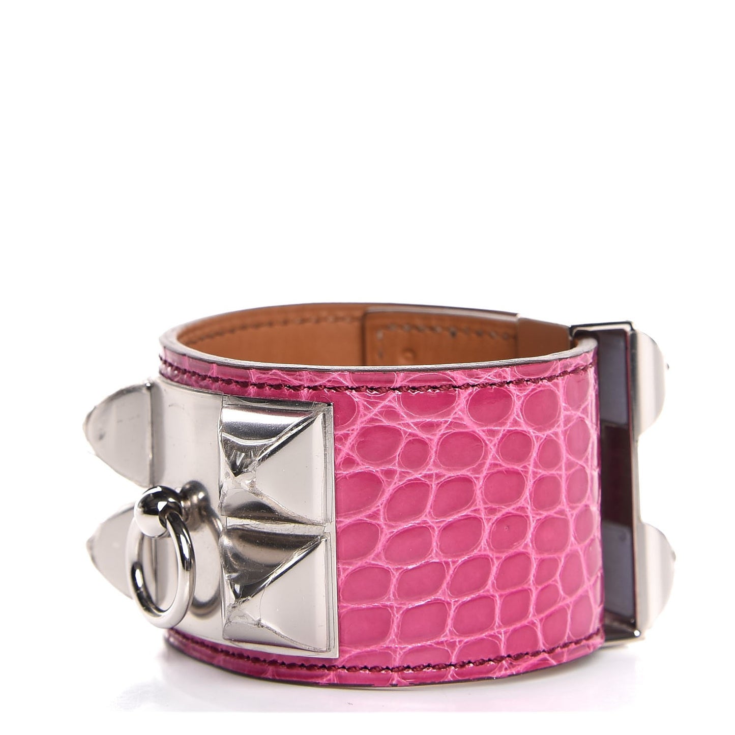 Shiny Alligator Collier De Chien CDC Bracelet S Fuchsia