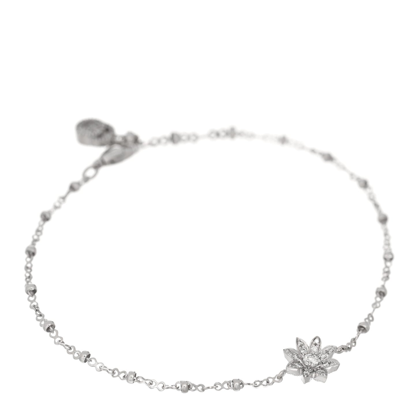 18K White Gold Diamond Flora Station Bracelet