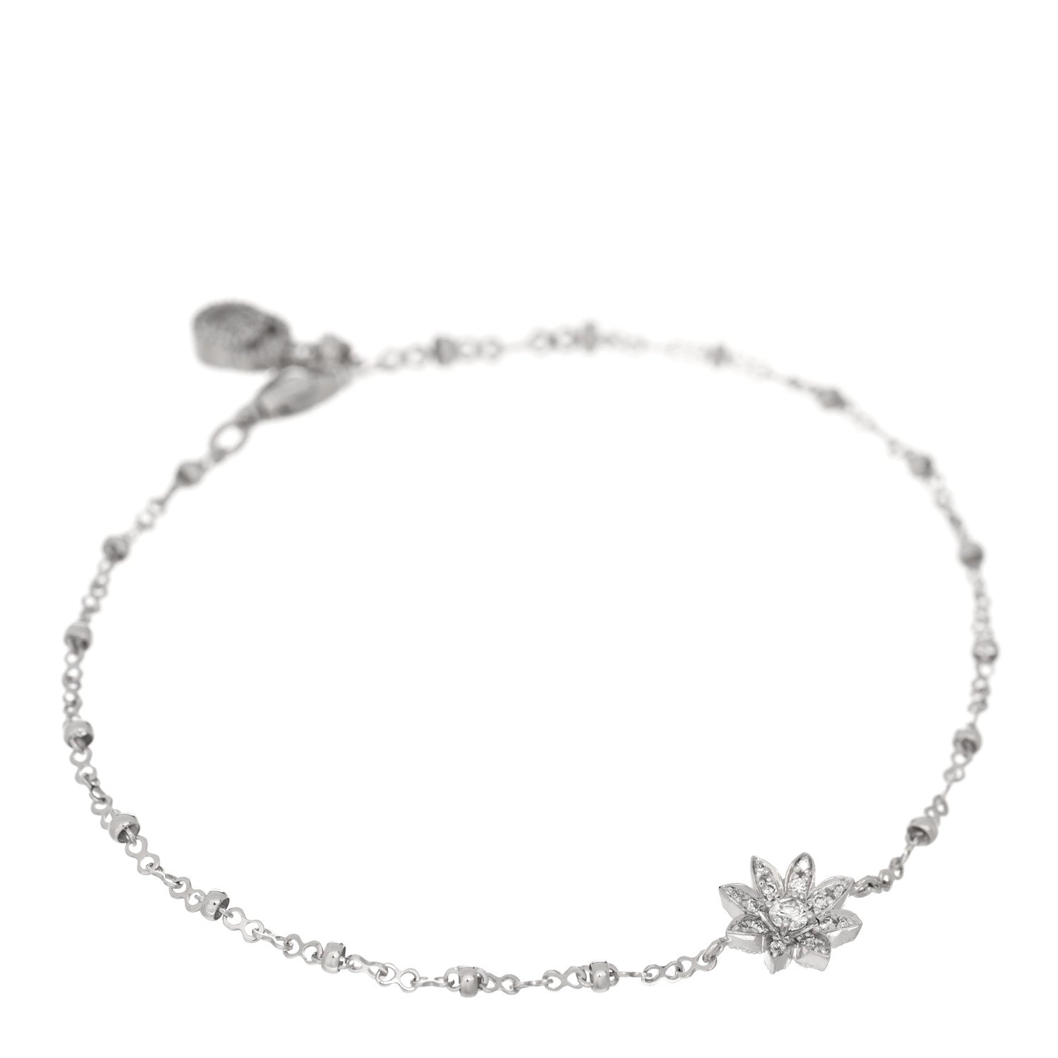 Gucci 18K White Gold Diamond Flora Station Bracelet 1 of 4