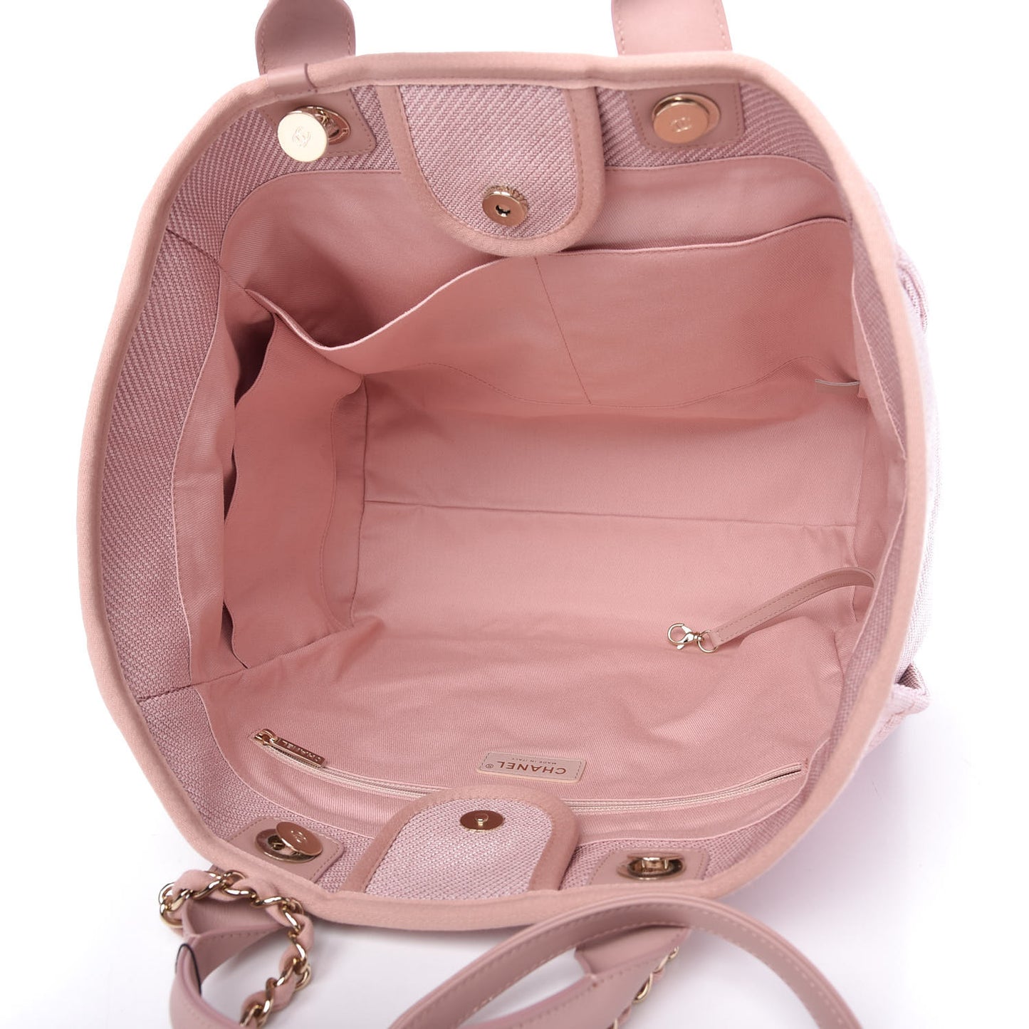 Mixed Fibers Calfskin Medium Deauville Tote Pink