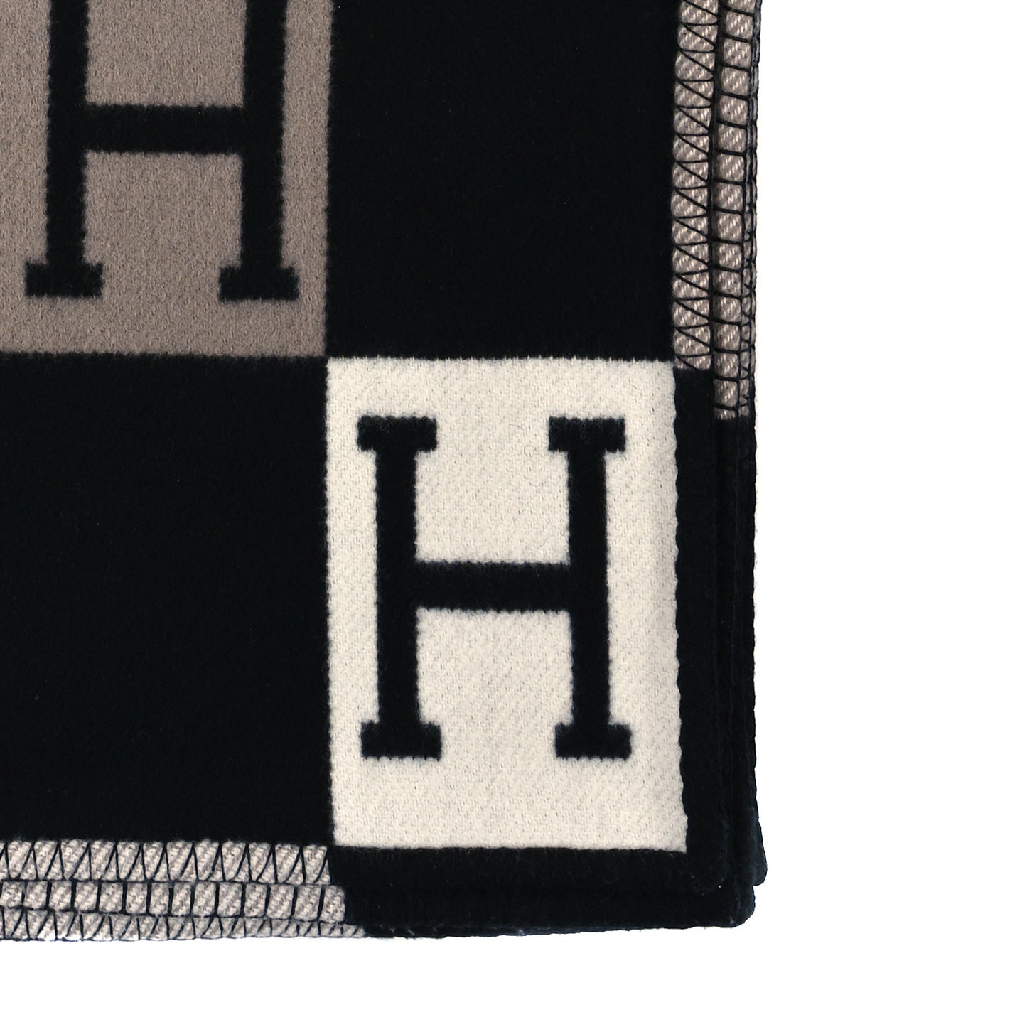 Wool Cashmere Avalon III Blanket Ecru Black