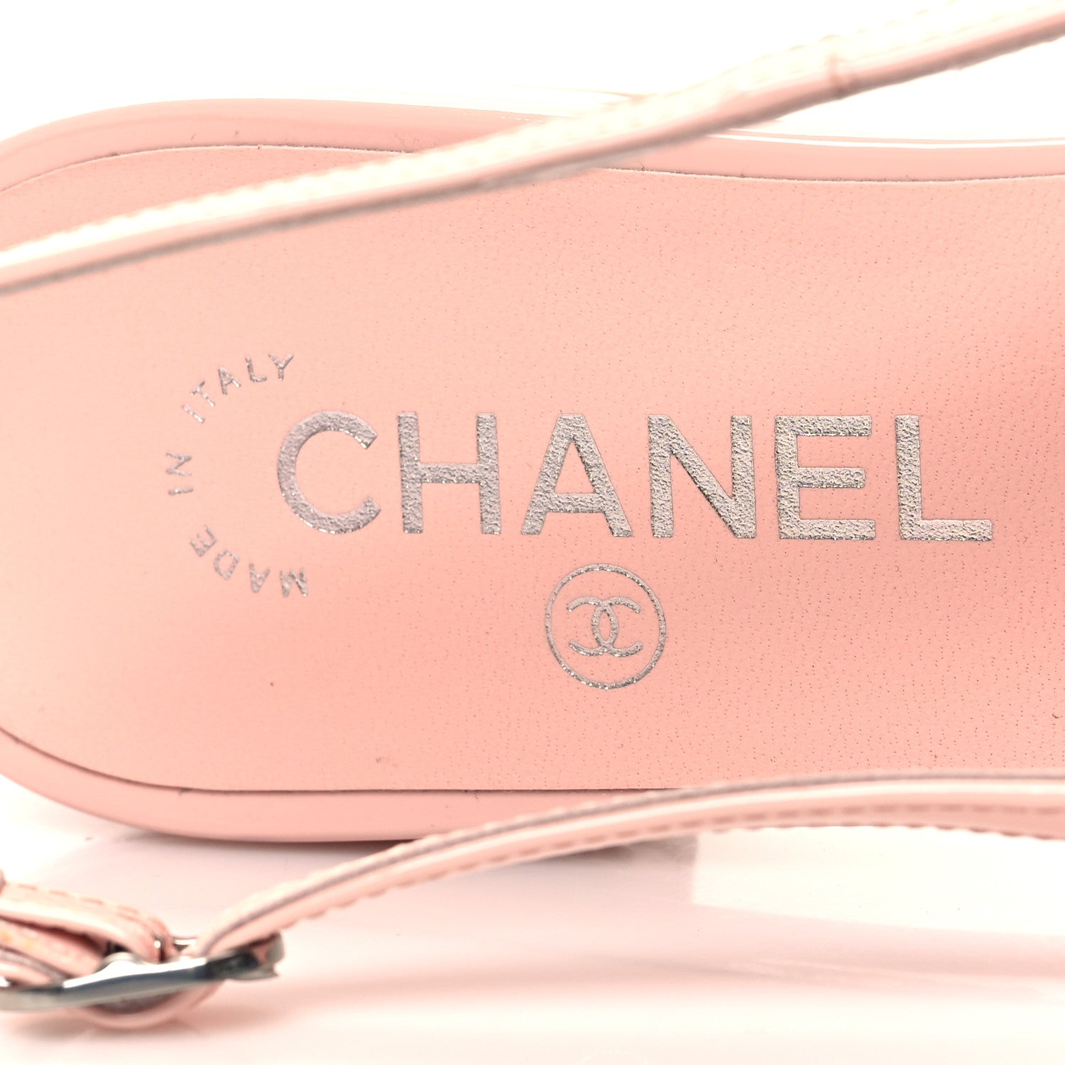 Chanel Patent Calfskin Cap Toe Slingback Flats 41 Blush 8 of 8