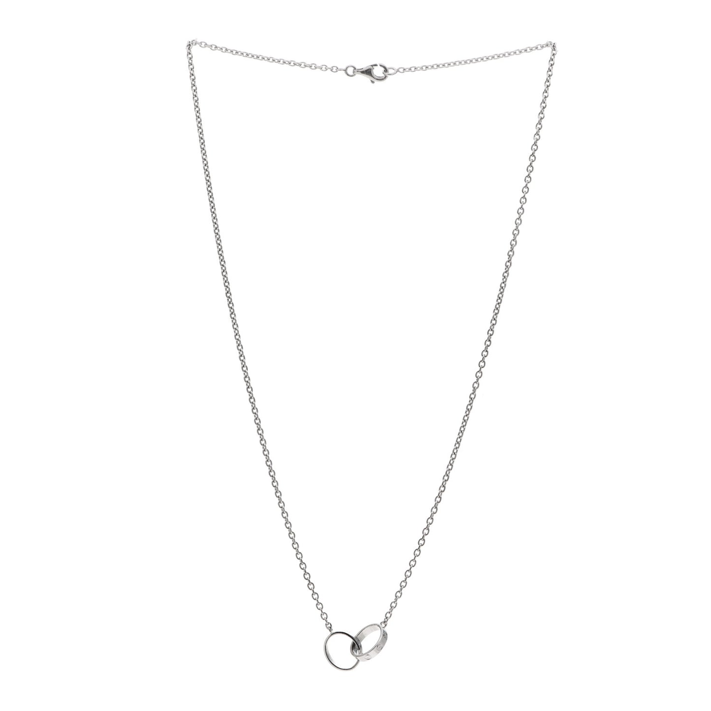 18K White Gold Interlocking LOVE Necklace