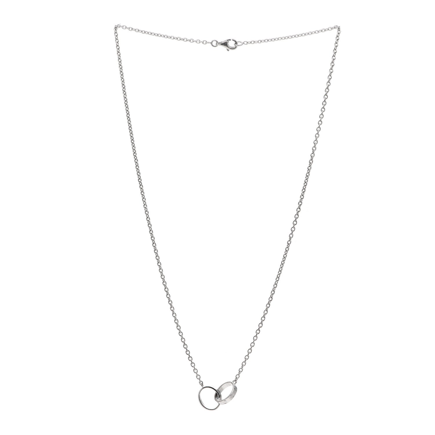 Cartier 18K White Gold Interlocking LOVE Necklace 3 of 7