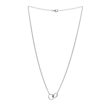 Cartier 18K White Gold Interlocking LOVE Necklace 3 of 7