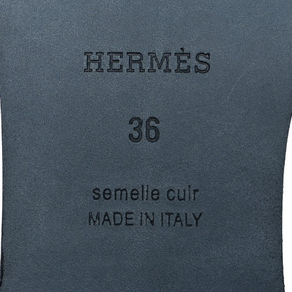Hermes Box Calfskin Oran Sandals 36 Black 8 of 8