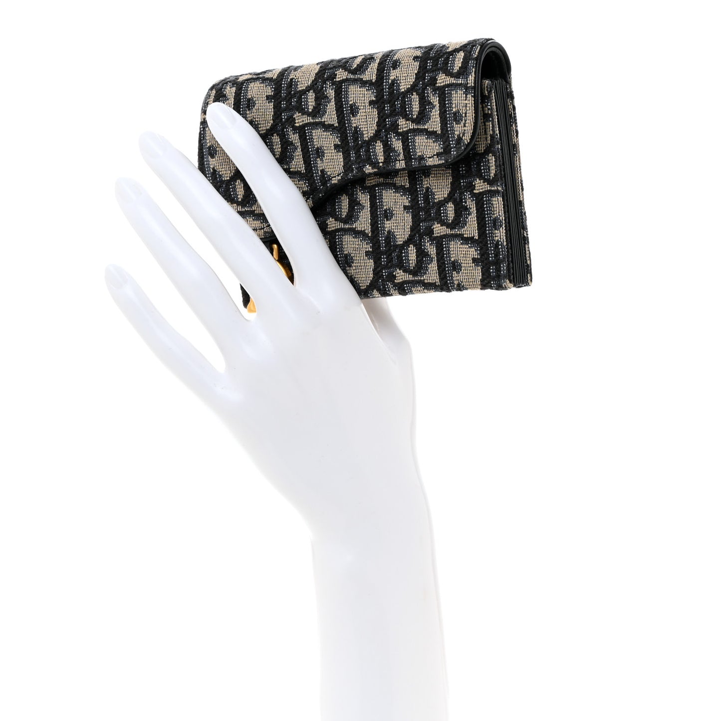 Oblique Saddle 5-Gusset Card Holder Blue