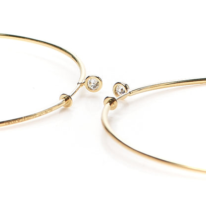 Tiffany 18K Yellow Gold Diamond Medium Elsa Peretti Hoop Earrings 3 of 5