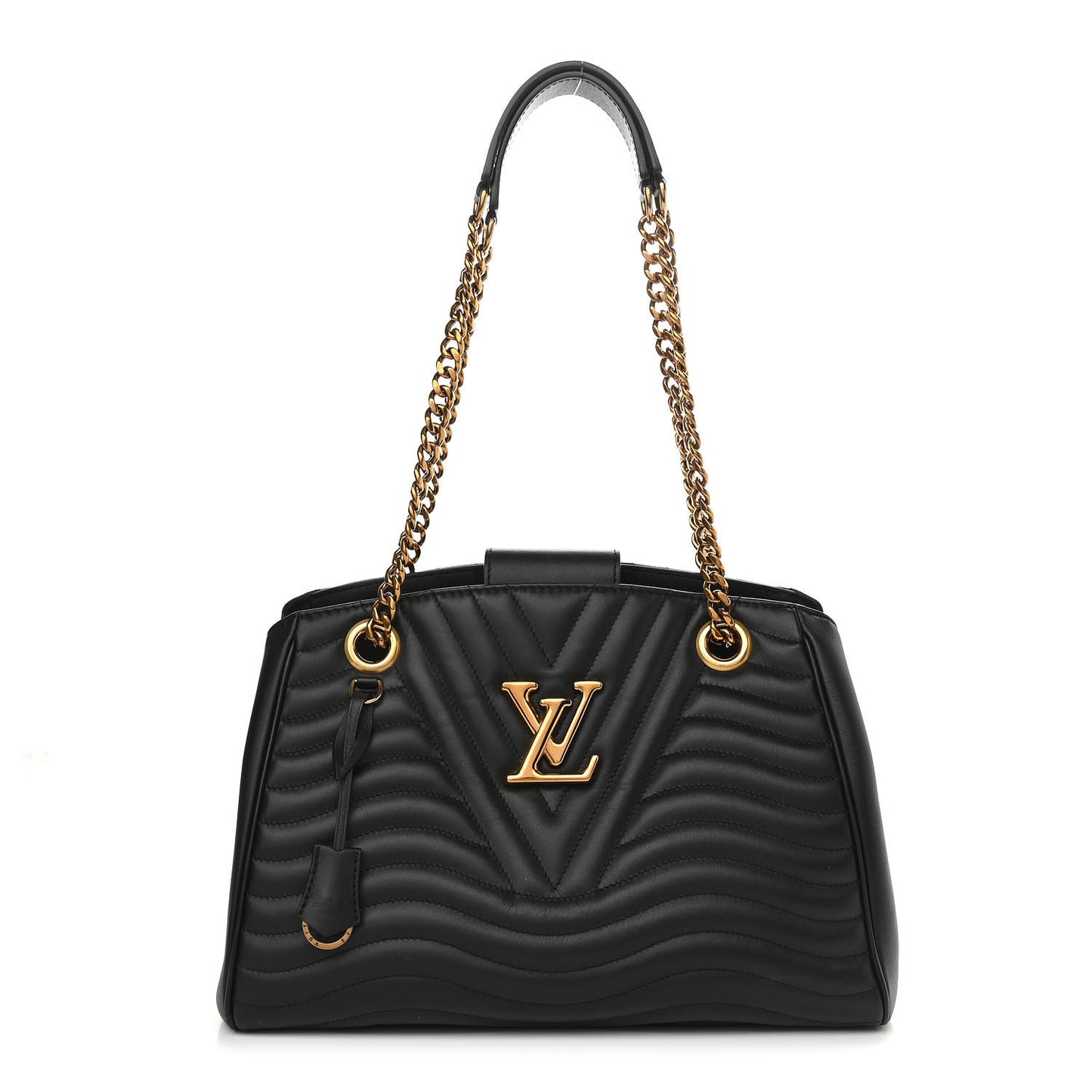 Calfskin New Wave Chain Tote Black