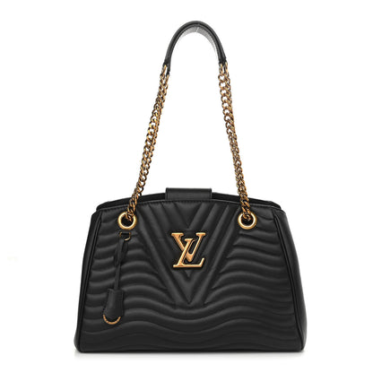 Louis Vuitton Calfskin New Wave Chain Tote Black 1 of 13