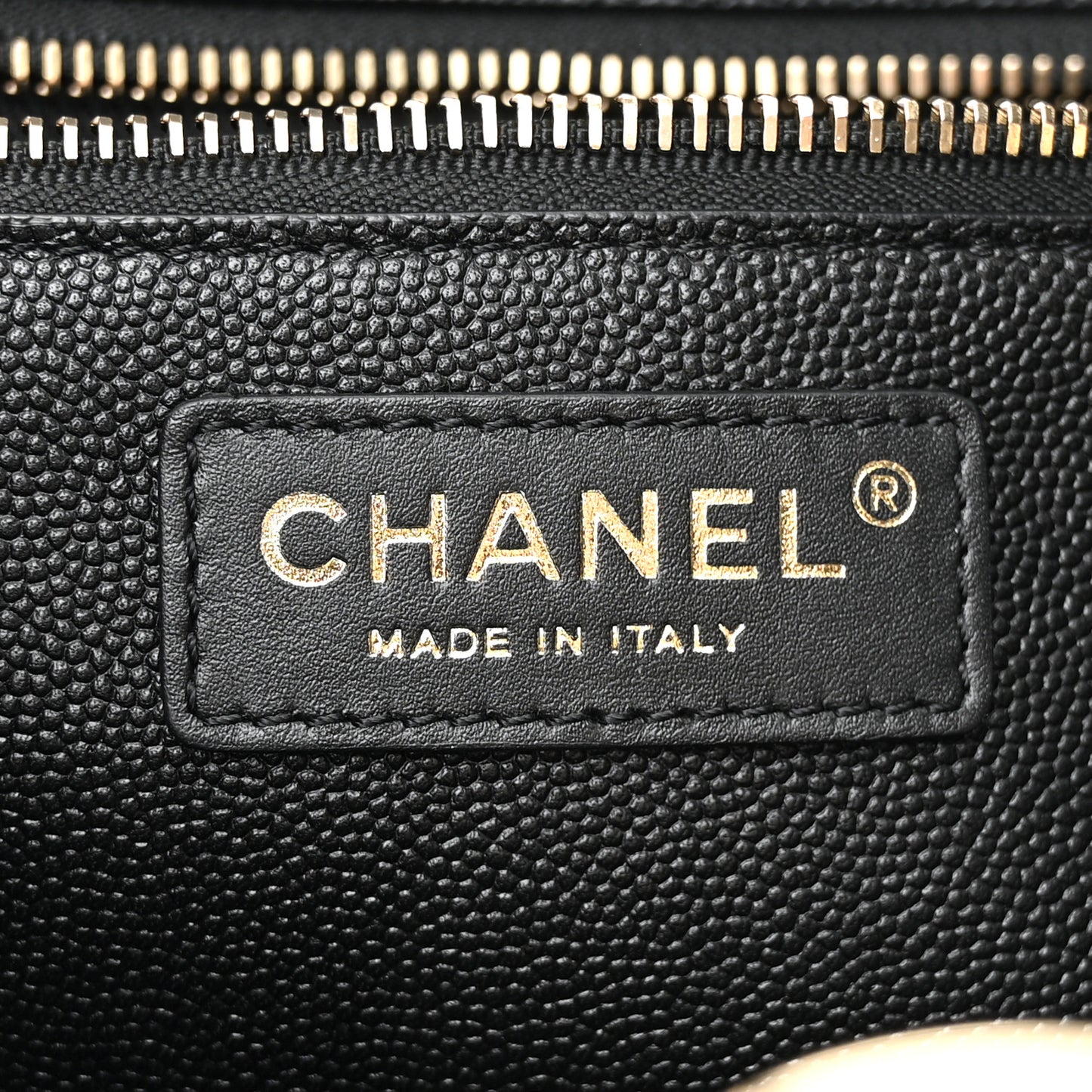 Caviar Quilted Small Shopping Tote Black