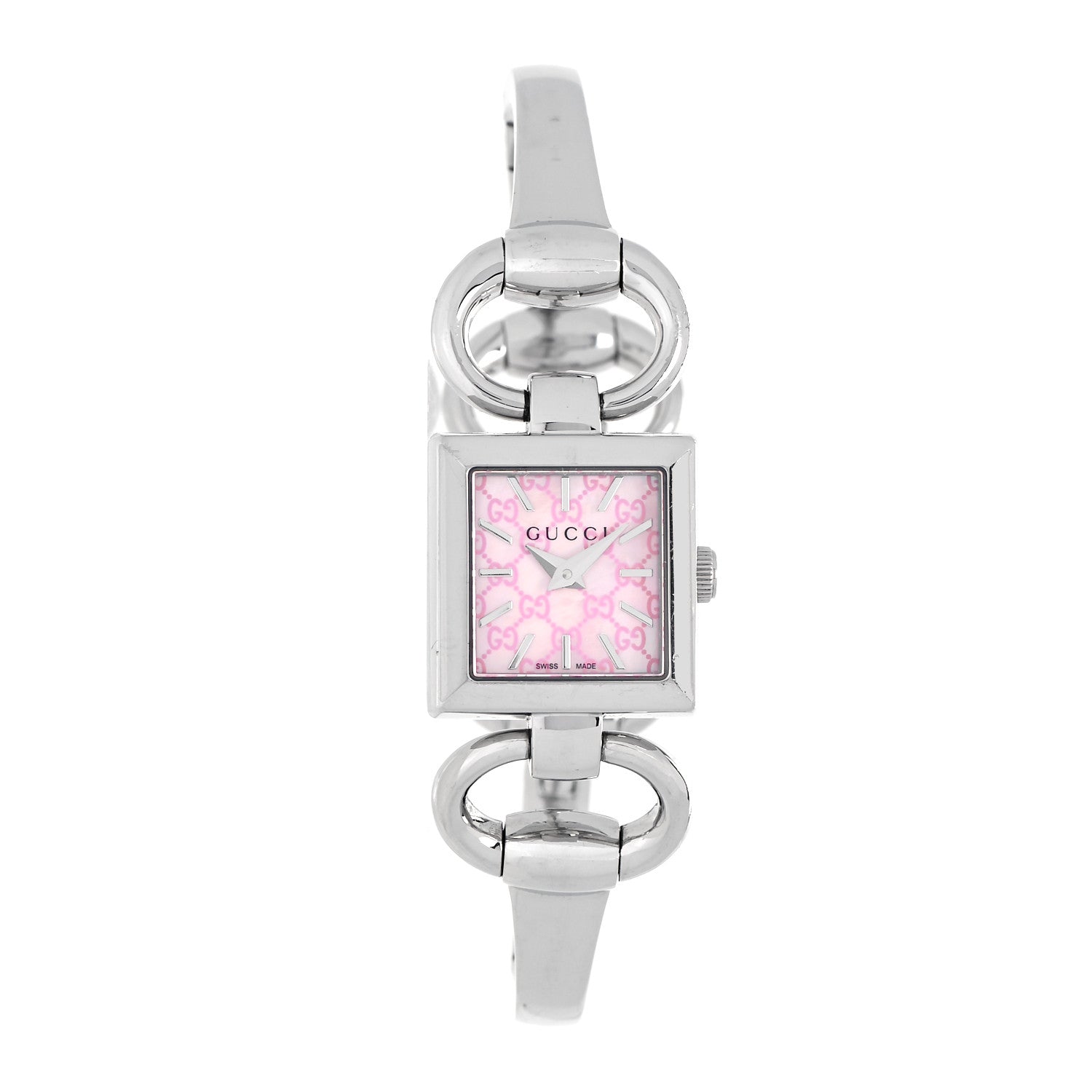 Gucci Stainless Steel Pink Mother of Pearl 19mm Tornabuoni Quartz Watch 1 of 4