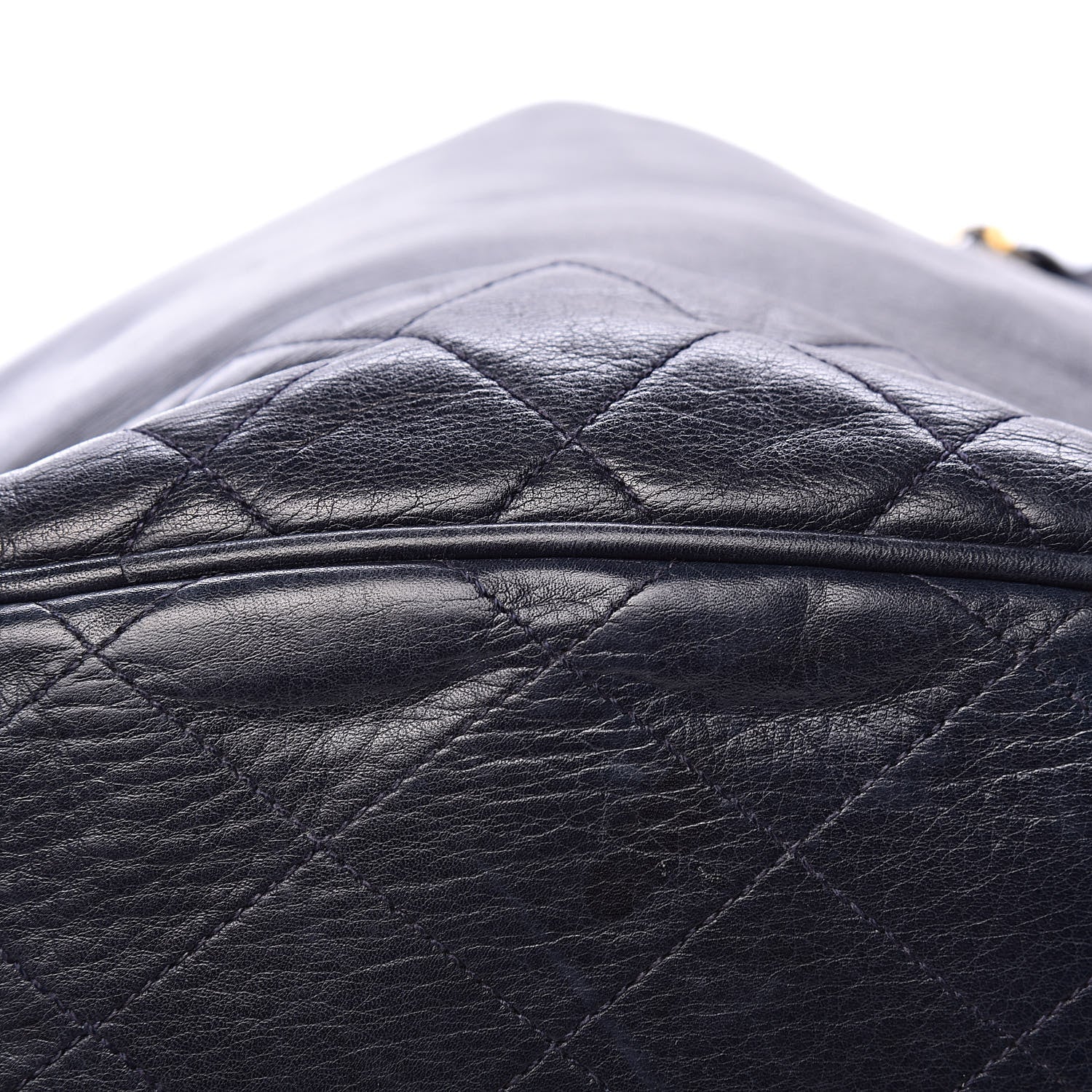 Chanel Lambskin CC Drawstring Bag Navy Blue 12 of 17