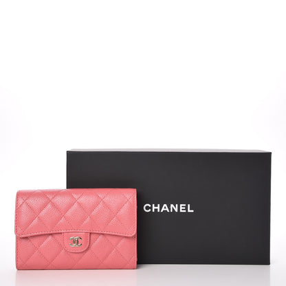 Chanel Caviar Quilted Medium Flap Wallet Pink 9 of 9