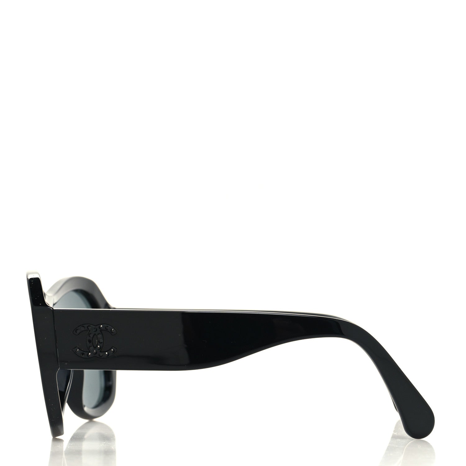 Chanel Acetate Crystal CC Shield Sunglasses 5497-B-A Black 3 of 8