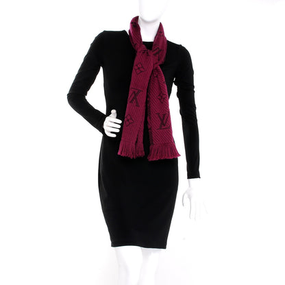 Louis Vuitton Wool Silk Logomania Scarf Cherry 2 of 4