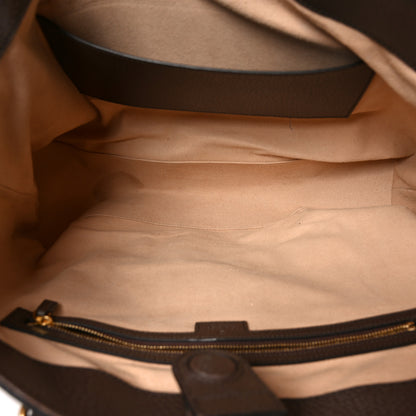 Gucci GG Supreme Monogram Textured Calfskin Web Medium Ophidia Shopping Tote Beige Ebony New Acero 5 of 11