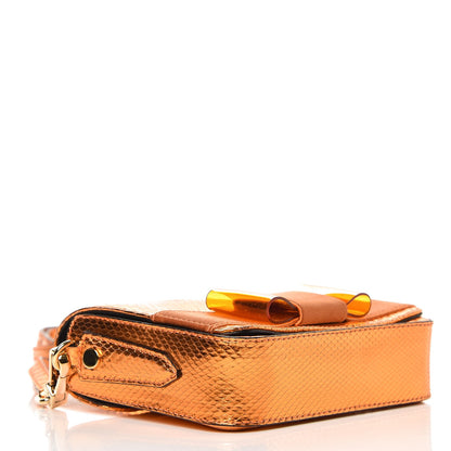 Burberry Metallic Snakeskin Mini Berkeley Crossbody Bright Poppy Orange 4 of 8