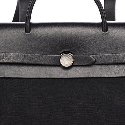 Hermes Toile Vache Calfskin Herbag 30 PM Backpack Black 15 of 15