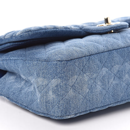 Chanel Denim Quilted Medium Double Flap Blue 8 of 9