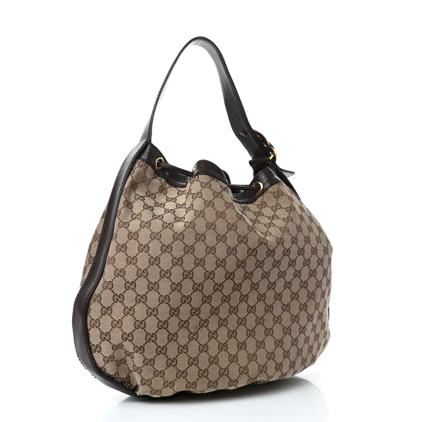Monogram Medium Interlocking Icon Shoulder Bag Dark Brown