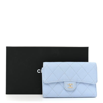 Chanel Caviar Quilted Medium Flap Wallet Light Blue 19 of 19