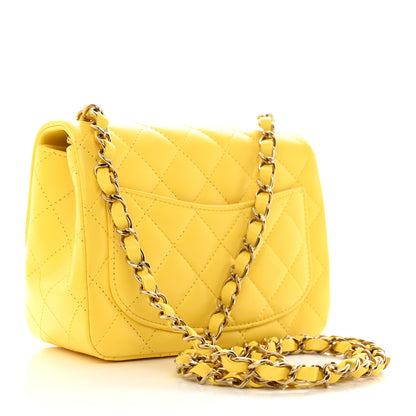 Chanel Lambskin Quilted Mini Square Flap Yellow 2 of 11