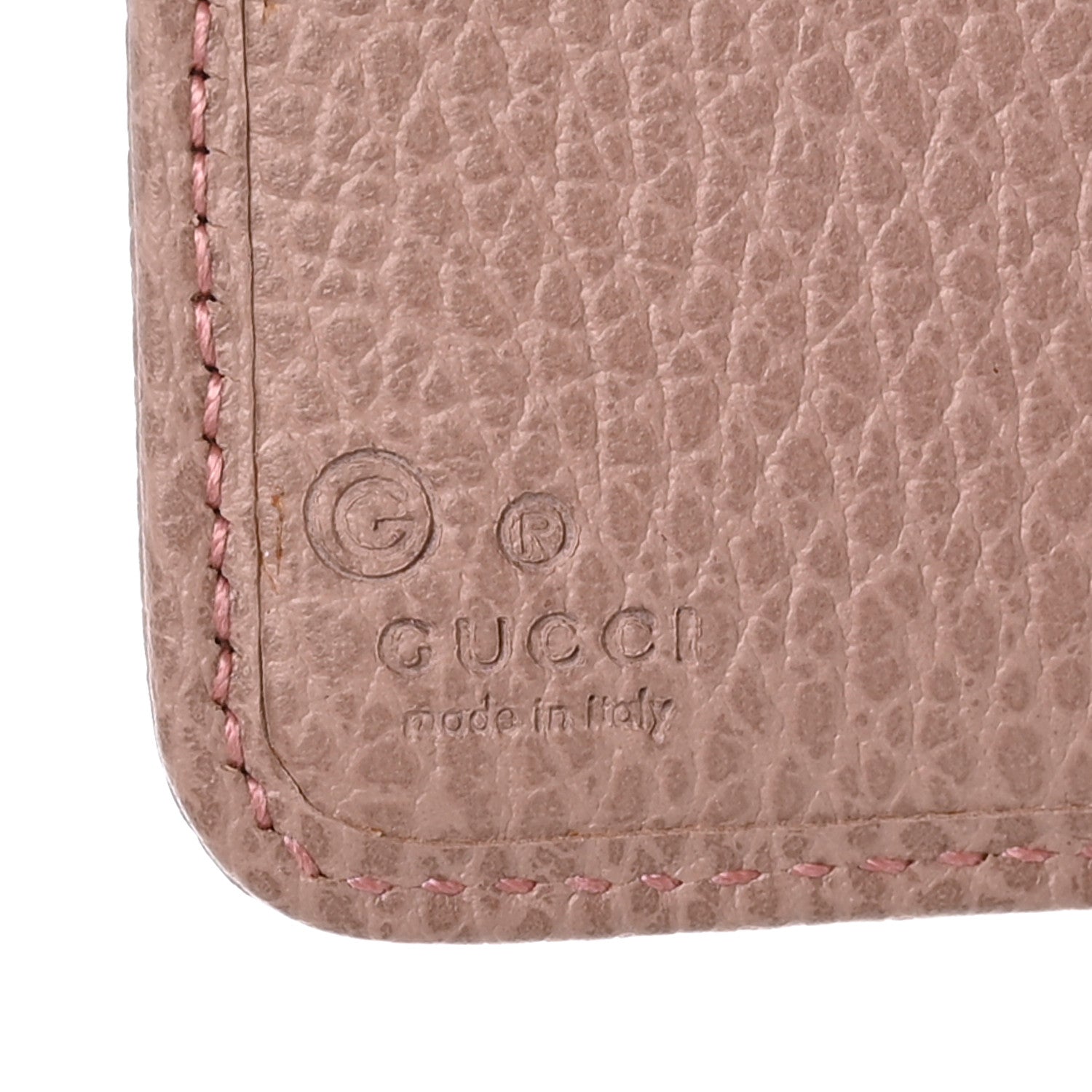 Gucci Monogram Dollar Calfskin Zip Around French Flap Wallet Beige Ebony Soft Pink 7 of 7