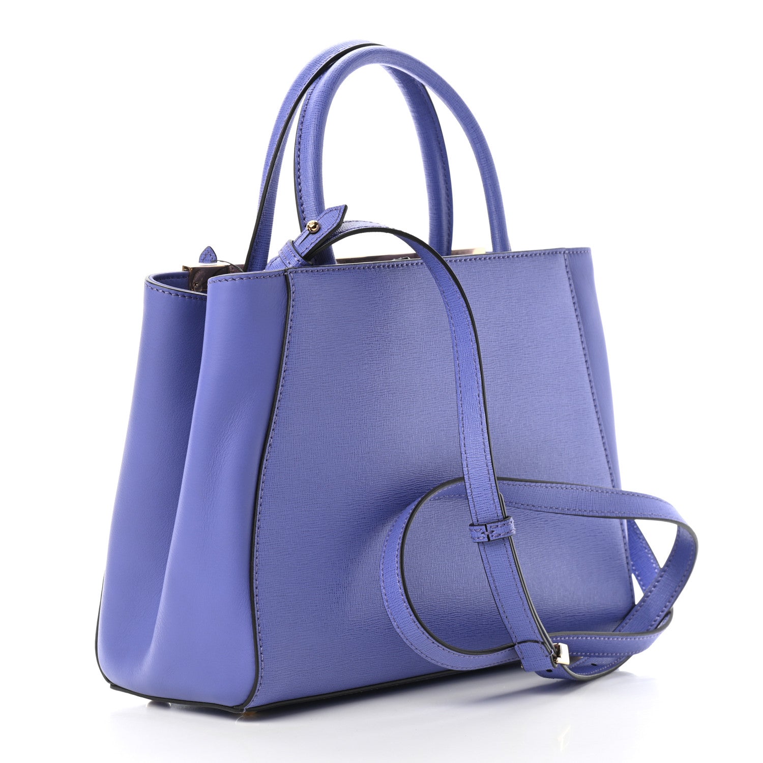 Fendi Vitello Elite Petite 2Jours Tote Viola Cassis 3 of 8